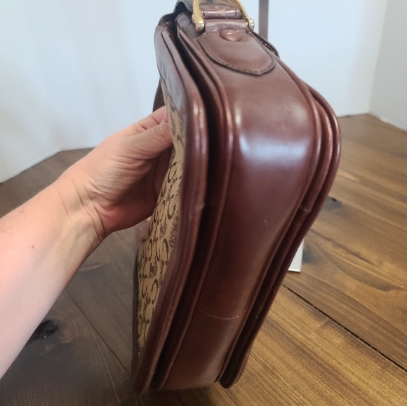 💥SALE Celine Macadam Carriage Rare has COA vintage leather canvas shoulder bag - Picture 12 of 16